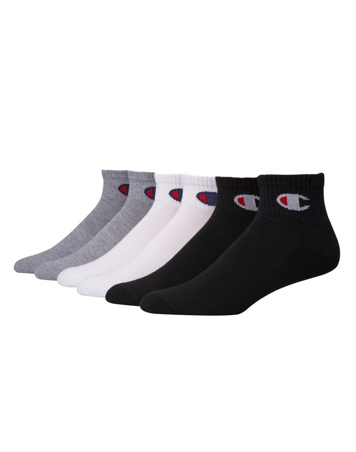 Calcetines Champion Hombre - Ankle 6-Pairs ( Blancas/Negras/Gris ) 2607951-ZF